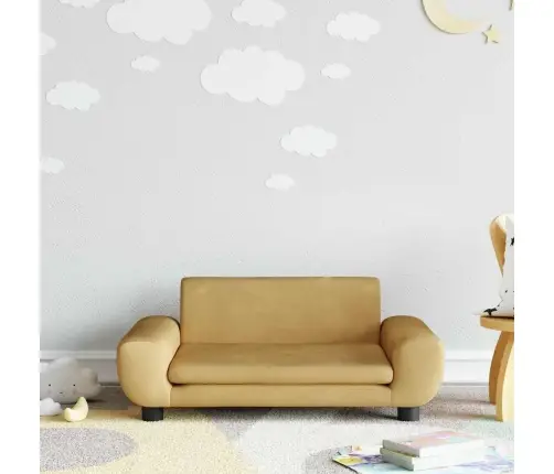 Bērnu Dīvāns, Brūns, 70X45X33 Cm, Samts Vidaxl