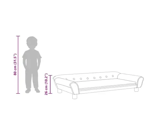 Bērnu Dīvāns, Rozā, 100X50X26 Cm, Samts Vidaxl