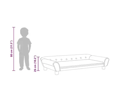 Vaikiška Sofa, Kreminės Spalvos, 100X50X26cm Aksomas