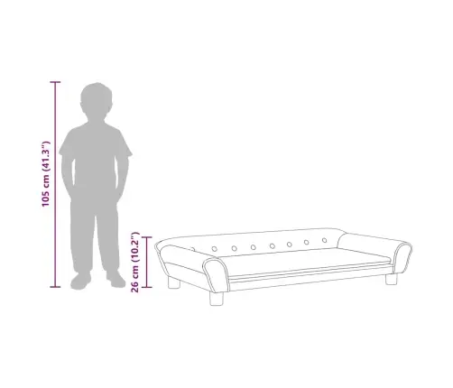 Vaikiška Sofa, Kreminės Spalvos, 100X50X26cm Aksomas