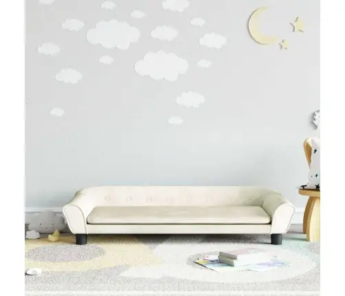 Vaikiška Sofa, Kreminės Spalvos, 100X50X26cm Aksomas