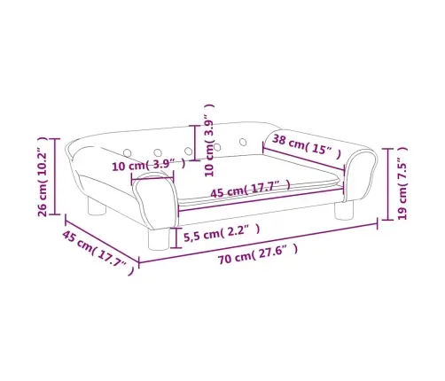 Lastediivan, Sinine, 70X45X26 cm Samet