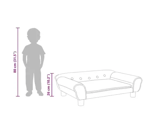 Bērnu Dīvāns, Tumši Pelēks, 70X45X26 Cm, Samts Vidaxl