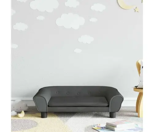 Bērnu Dīvāns, Tumši Pelēks, 70X45X26 Cm, Samts Vidaxl