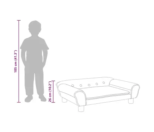 Lastediivan, Roosa, 70X45X26 cm Samet