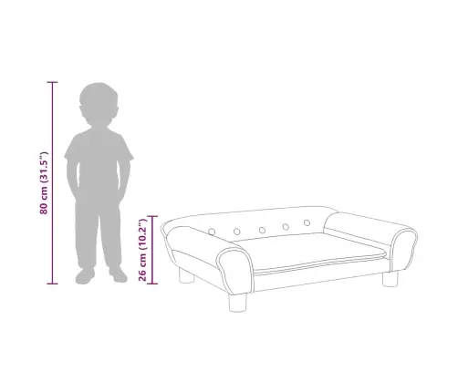 Bērnu Dīvāns, Melns, 70X45X26 Cm, Samts Vidaxl