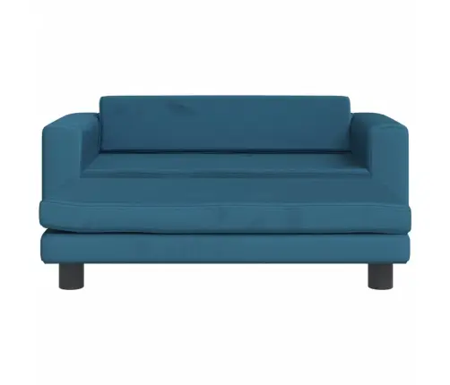 Vaikiška Sofa Su Pakoja, Mėlyna, 100X50X30cm Aksomas