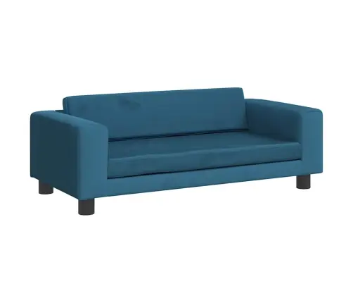 Vaikiška Sofa Su Pakoja, Mėlyna, 100X50X30cm Aksomas