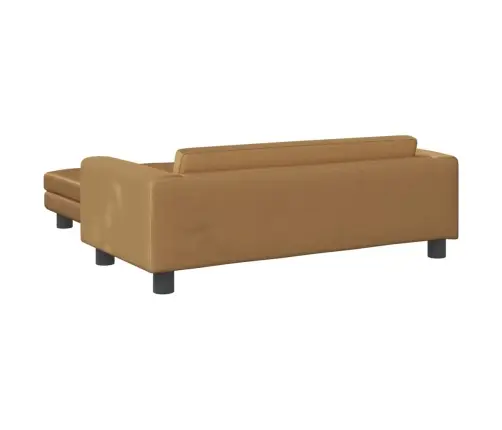 Bērnu Dīvāns Ar Soliņu, Brūns, 100X50X30 Cm, Samts Vidaxl