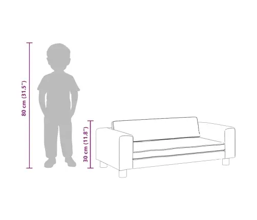 Bērnu Dīvāns Ar Soliņu, Brūns, 100X50X30 Cm, Samts Vidaxl