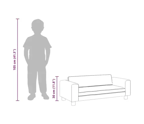 Bērnu Dīvāns Ar Soliņu, Krēmkrāsas, 100X50X30 Cm, Samts Vidaxl