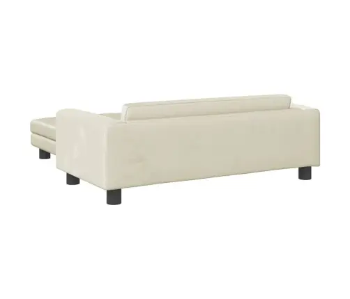 Bērnu Dīvāns Ar Soliņu, Krēmkrāsas, 100X50X30 Cm, Samts Vidaxl