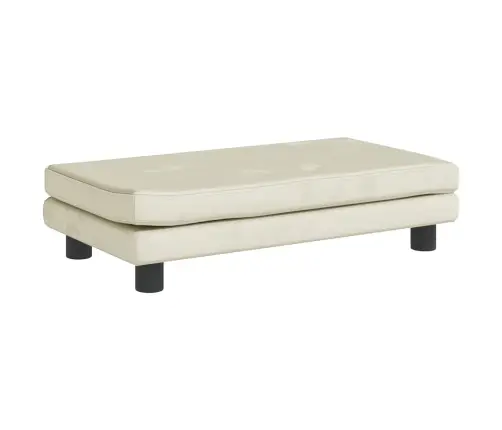 Bērnu Dīvāns Ar Soliņu, Krēmkrāsas, 100X50X30 Cm, Samts Vidaxl