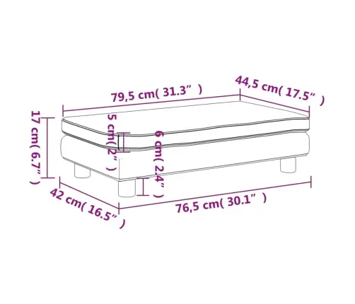 Bērnu Dīvāns Ar Soliņu, Krēmkrāsas, 100X50X30 Cm, Samts Vidaxl
