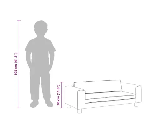 Vaikiška Sofa Su Pakoja, Juoda, 100X50X30cm Dirbtinė Oda