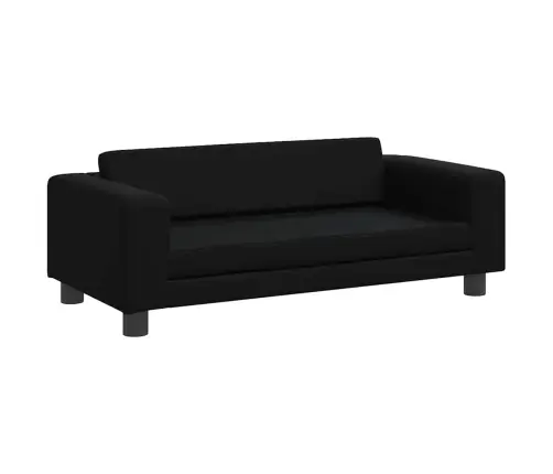 Vaikiška Sofa Su Pakoja, Juoda, 100X50X30cm Dirbtinė Oda