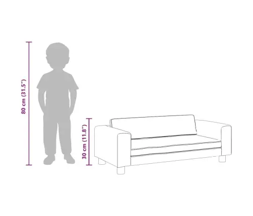 Vaikiška Sofa Su Pakoja, Juoda, 100X50X30cm Dirbtinė Oda