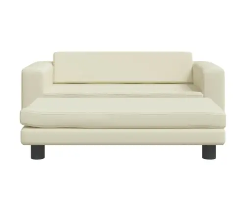 Vaikiška Sofa Su Pakoja, Kreminė, 100X50X30cm Dirbtinė Oda