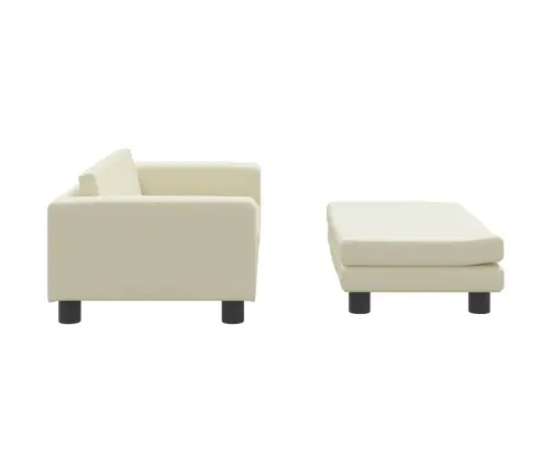 Vaikiška Sofa Su Pakoja, Kreminė, 100X50X30cm Dirbtinė Oda