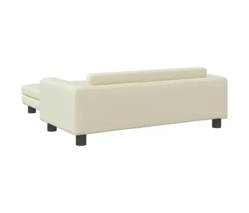 Vaikiška Sofa Su Pakoja, Kreminė, 100X50X30cm Dirbtinė Oda