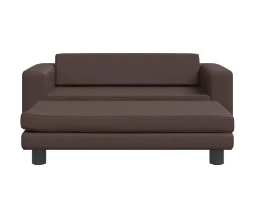 Bērnu Dīvāns Ar Soliņu, Brūns, 100X50X30 Cm, Mākslīgā Āda Vidaxl