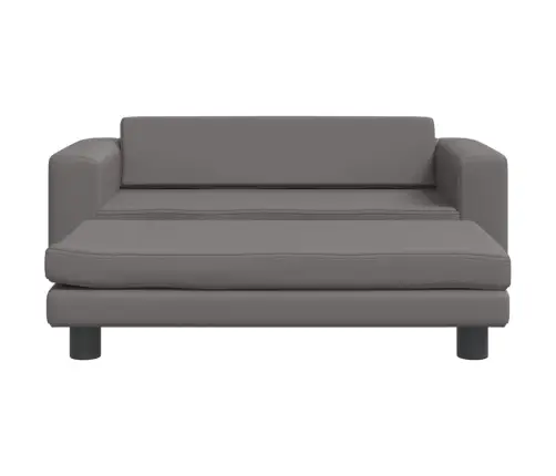 Vaikiška Sofa Su Pakoja, Pilka, 100X50X30cm Dirbtinė Oda