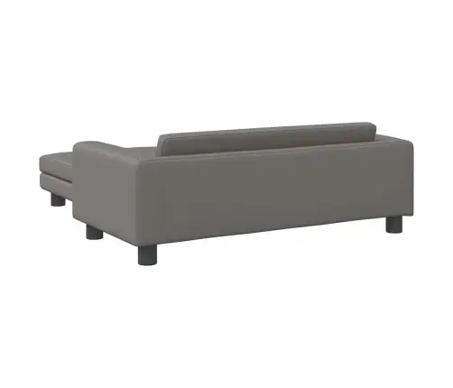 Vaikiška Sofa Su Pakoja, Pilka, 100X50X30cm Dirbtinė Oda