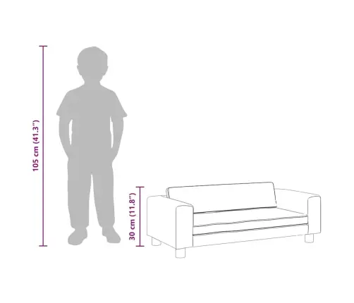 Bērnu Dīvāns Ar Soliņu, Kapučīno, 100X50X30 Cm, Mākslīgā Āda Vidaxl