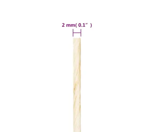 Virvė, 300M, 100% Sizalis, 2Mm
