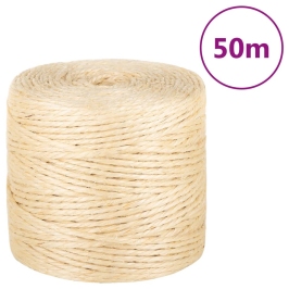 Virve, 4 Mm, 50 M, 100% Sizals Vidaxl