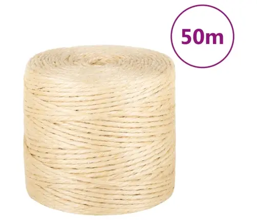 Virvė, 50M, 100% Sizalis, 4Mm