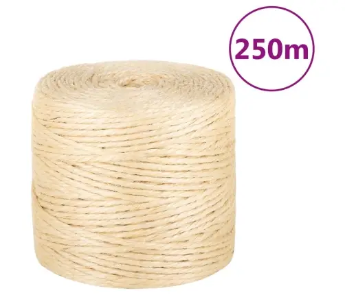 Virve, 4 Mm, 250 M, 100% Sizals Vidaxl