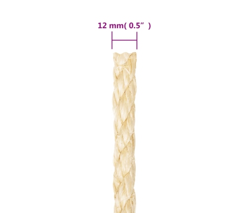 Virve, 12 Mm, 25 M, 100% Sizals Vidaxl