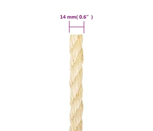 Virvė, 25M, 100% Sizalis, 14Mm