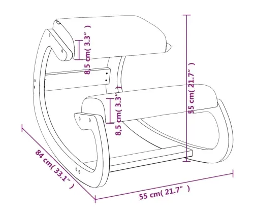 Põlvitustool, Pruun, 55 X 84 X 55 cm Kasevineer