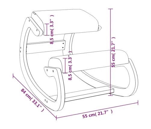 Põlvitustool, Must, 55 X 84 X 55 cm Kasevineer