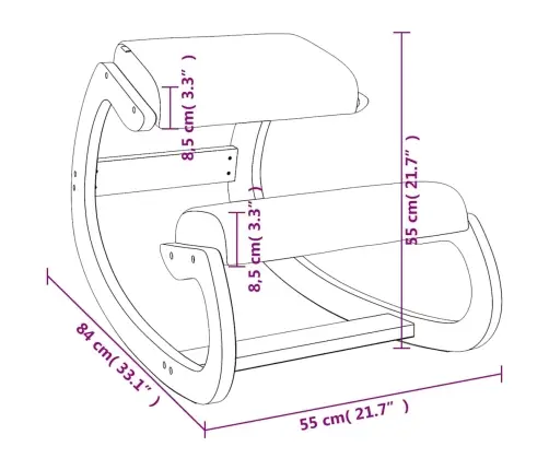 Põlvitustool, Kreemjas, 55 X 84 X 55 cm Kasevineer