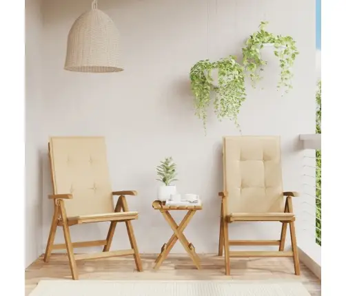 Atgāžami Dārza Krēsli Ar Spilveniem, 2 Gab., Masīvs Tīkkoks Vidaxl