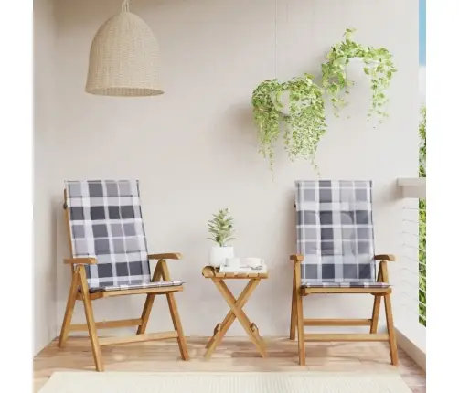 Atgāžami Dārza Krēsli Ar Spilveniem, 2 Gab., Masīvs Tīkkoks Vidaxl