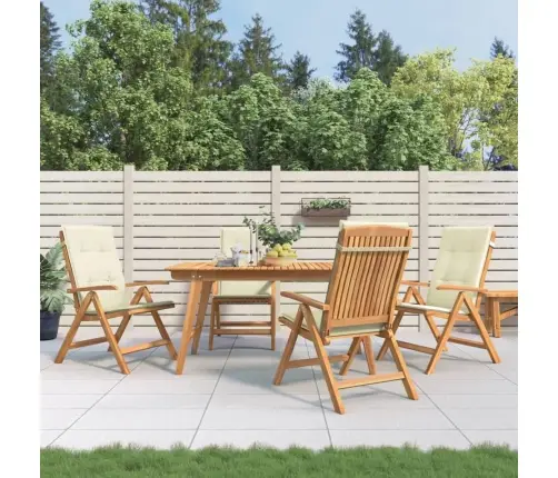 Dārza Krēsli Ar Matračiem, Atgāžami, 4 Gab., Masīvs Tīkkoks Vidaxl