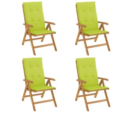 Dārza Krēsli Ar Matračiem, Atgāžami, 4 Gab., Masīvs Tīkkoks Vidaxl