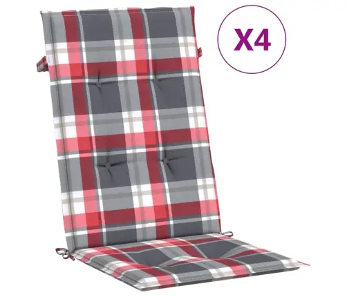 Dārza Krēsli Ar Matračiem, Atgāžami, 4 Gab., Masīvs Tīkkoks Vidaxl