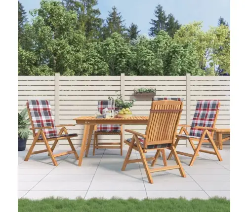 Dārza Krēsli Ar Matračiem, Atgāžami, 4 Gab., Masīvs Tīkkoks Vidaxl