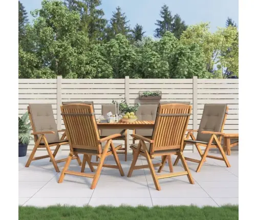 Dārza Krēsli Ar Matračiem, Atgāžami, 6 Gab., Masīvs Tīkkoks Vidaxl