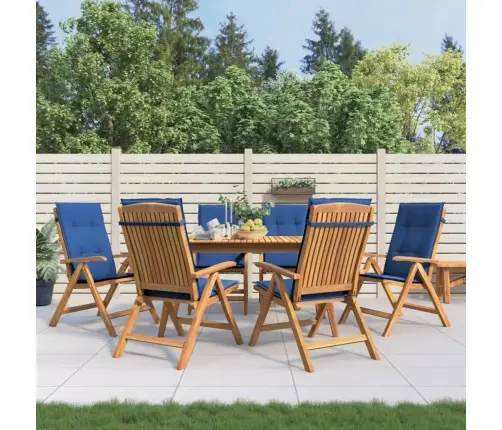 Dārza Krēsli Ar Matračiem, Atgāžami, 6 Gab., Masīvs Tīkkoks Vidaxl