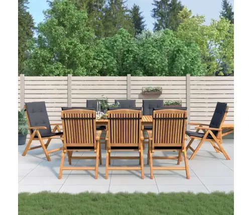 Dārza Krēsli Ar Matračiem, Atgāžami, 8 Gab., Masīvs Tīkkoks Vidaxl