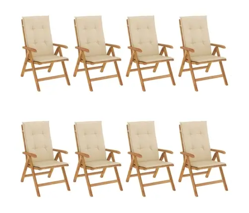 Allalastava Seljatoega Aiatoolid Patjadega 8 Tk, Tiikpuu