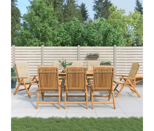 Allalastava Seljatoega Aiatoolid Patjadega 8 Tk, Tiikpuu