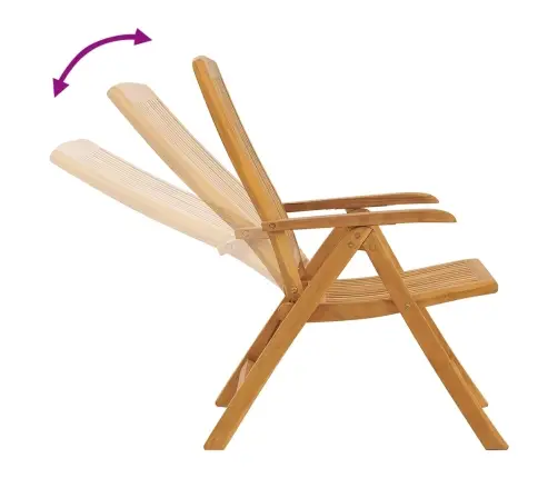 Atlošiamos Sodo Kėdės Su Pagalvėlėmis, 8Vnt., Tikmedžio Masyvas