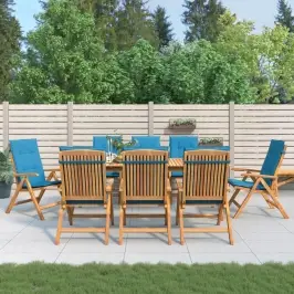 Dārza Krēsli Ar Matračiem, Atgāžami, 8 Gab., Masīvs Tīkkoks Vidaxl